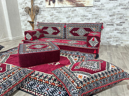 Orientalisches Sofa Set, Majlis-Sitzmöbel, Bodenkissen, Arabische Majlis, Türkisches Boden Sitzset