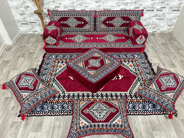 Orientalisches Sofa Set, Majlis-Sitzmöbel, Bodenkissen, Arabische Majlis, Türkisches Boden Sitzset