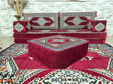Orientalisches Sofa Set, Majlis-Sitzmöbel, Bodenkissen, Arabische Majlis, Türkisches Boden Sitzset