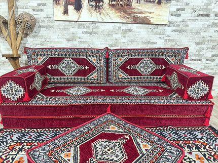 Orientalisches Sofa Set, Majlis-Sitzmöbel, Bodenkissen, Arabische Majlis, Türkisches Boden Sitzset