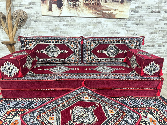 Orientalisches Sofa Set, Majlis-Sitzmöbel, Bodenkissen, Arabische Majlis, Türkisches Boden Sitzset