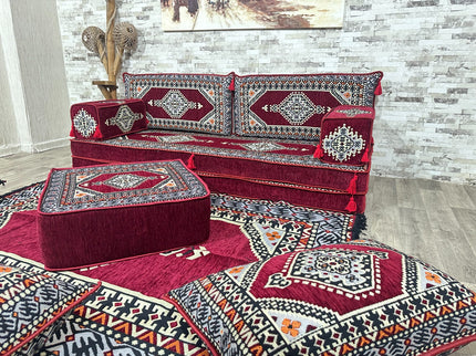 Orientalisches Sofa Set, Majlis-Sitzmöbel, Bodenkissen, Arabische Majlis, Türkisches Boden Sitzset