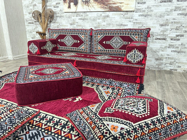 Orientalisches Sofa Set, Majlis-Sitzmöbel, Bodenkissen, Arabische Majlis, Türkisches Boden Sitzset