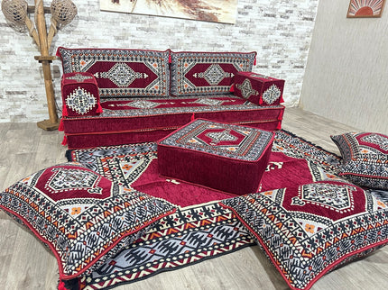 Orientalisches Sofa Set, Majlis-Sitzmöbel, Bodenkissen, Arabische Majlis, Türkisches Boden Sitzset