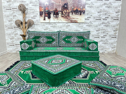 Orientalisches Sofa Set, Majlis-Sitzmöbel, Bodenkissen, Arabische Majlis, Türkisches Boden Sitzset