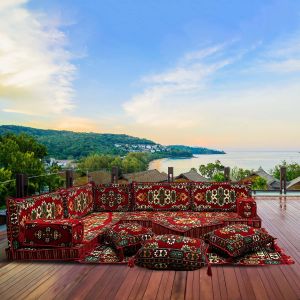 L förmiges orientalisches Sofa Set, Majlis-Sitzmöbel, Bodenkissen, Arabische Majlis, Türkisches Boden Sitzset